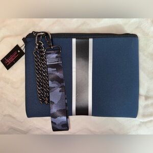 HAUTE SHORE Blue and Black Clutch